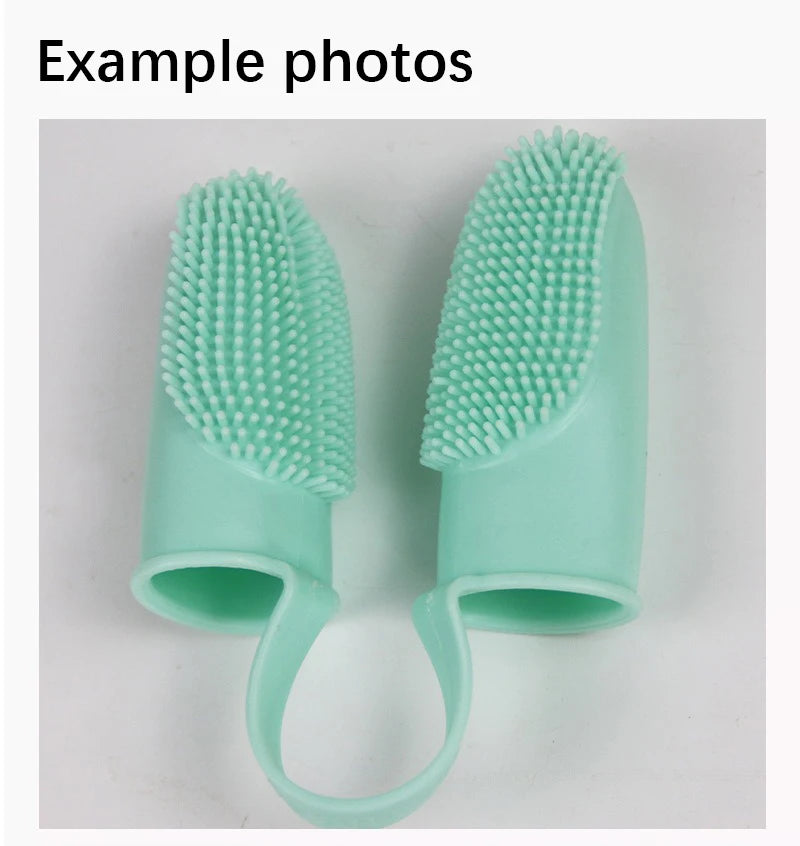 Dual-Finger Pet Toothbrush — TPR, 800+ Soft Bristles