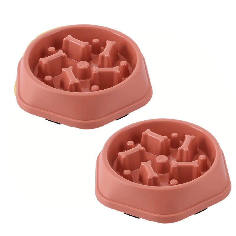 Slow Feeder Dog Bowl — Anti-Gulping Puzzle Dish (Non-Slip, Medium Dogs)