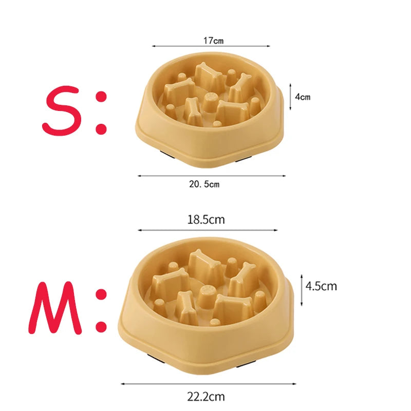 Slow Feeder Dog Bowl — Anti-Gulping Puzzle Dish (Non-Slip, Medium Dogs)