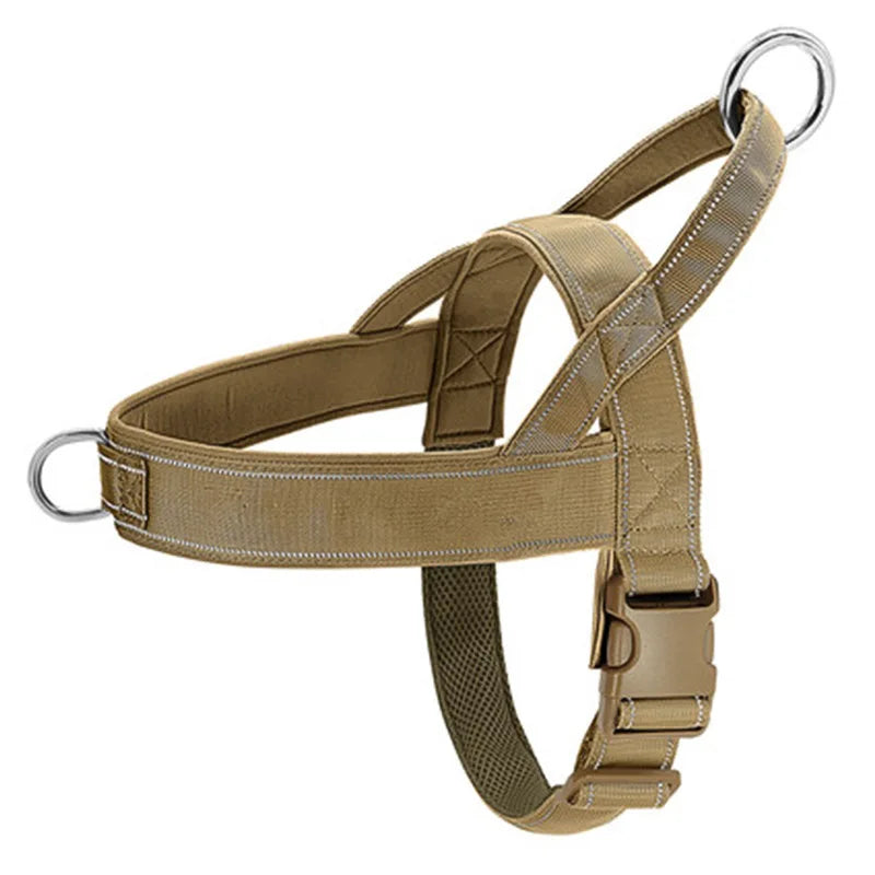 Tactical-Style Dog Harness — Oxford Nylon, Dual Leash Points, Traffic Handle (S/M/L/XL)