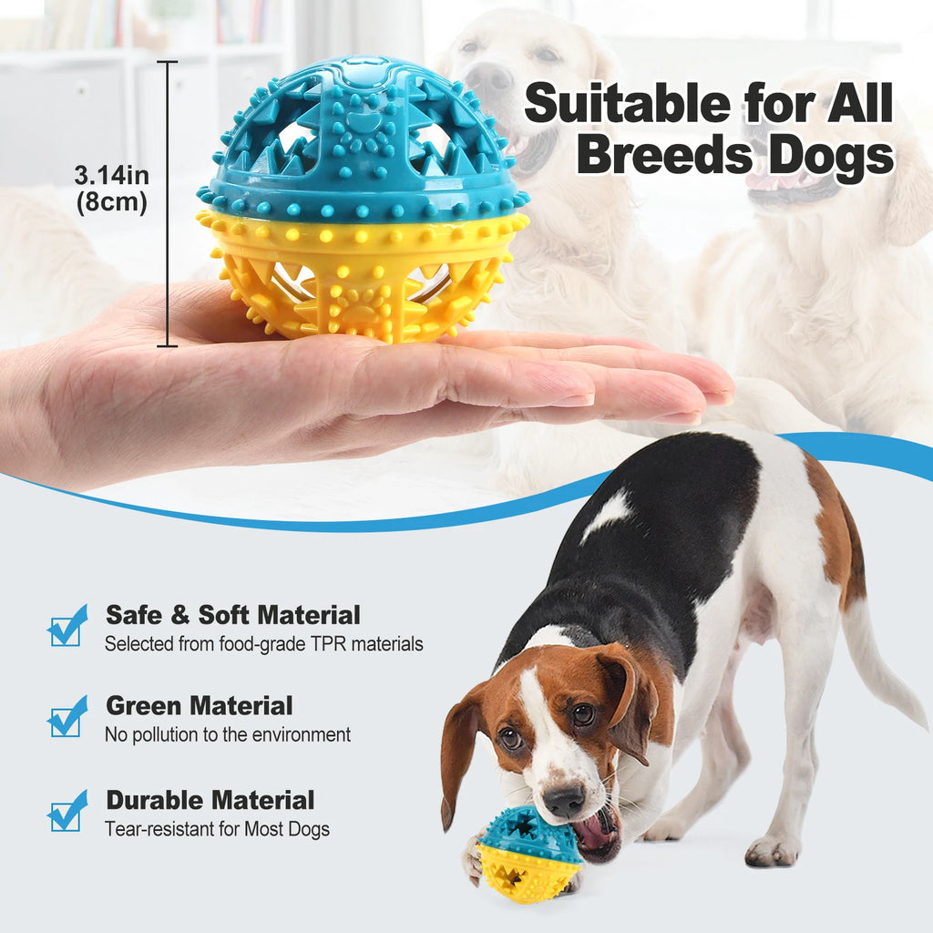 COOLPLAY Treat-Dispensing Chew Ball — Dental Grooves, Bell Sound (Rubber, 8.4 cm)