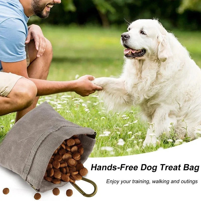 Canvas Treat Bag — Large-Capacity Training Pouch, Auto-Close, Waist Clip