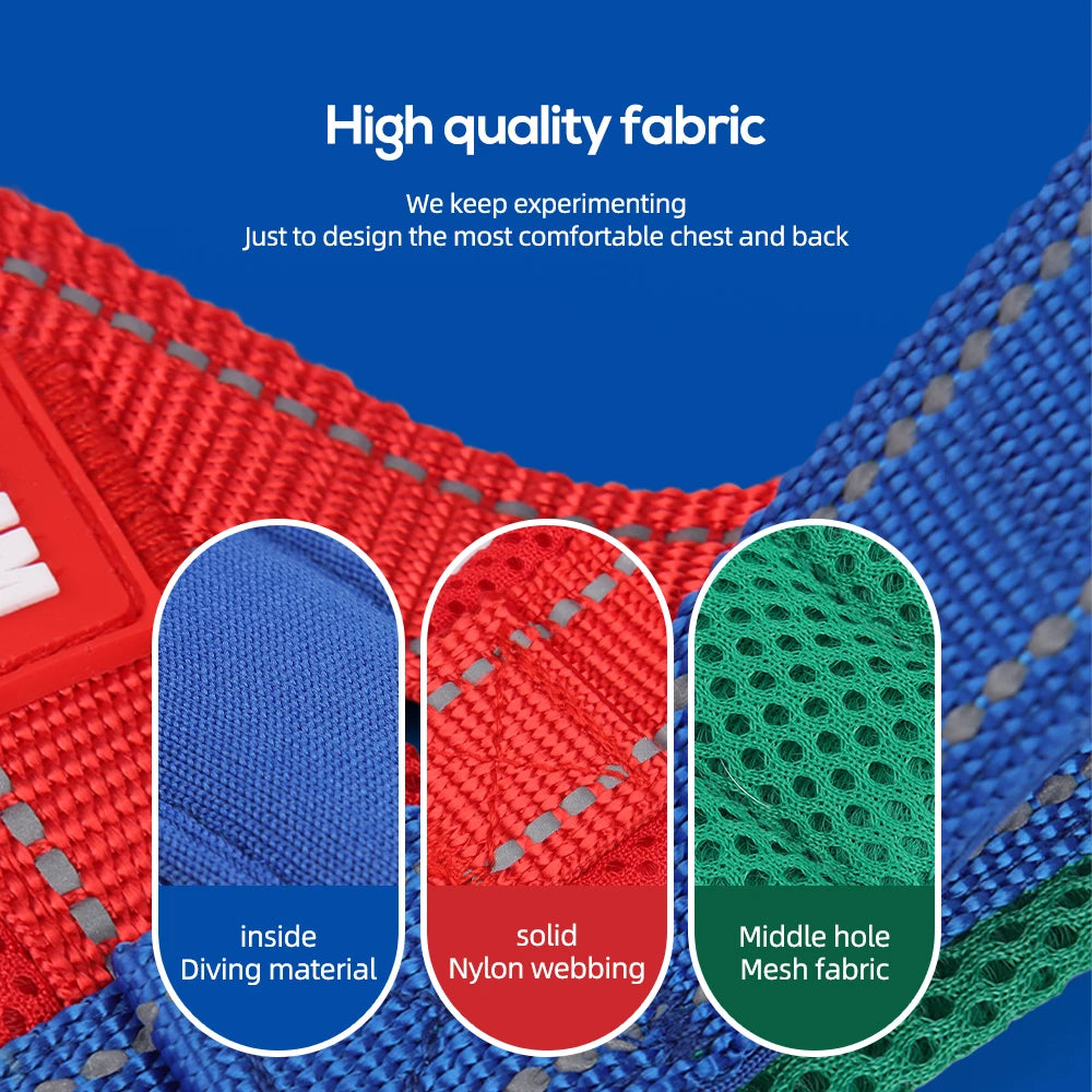 CDDMPET Saddle-Style Dog Harness — Padded, Reflective, No-Pull (S/M/L/XL)