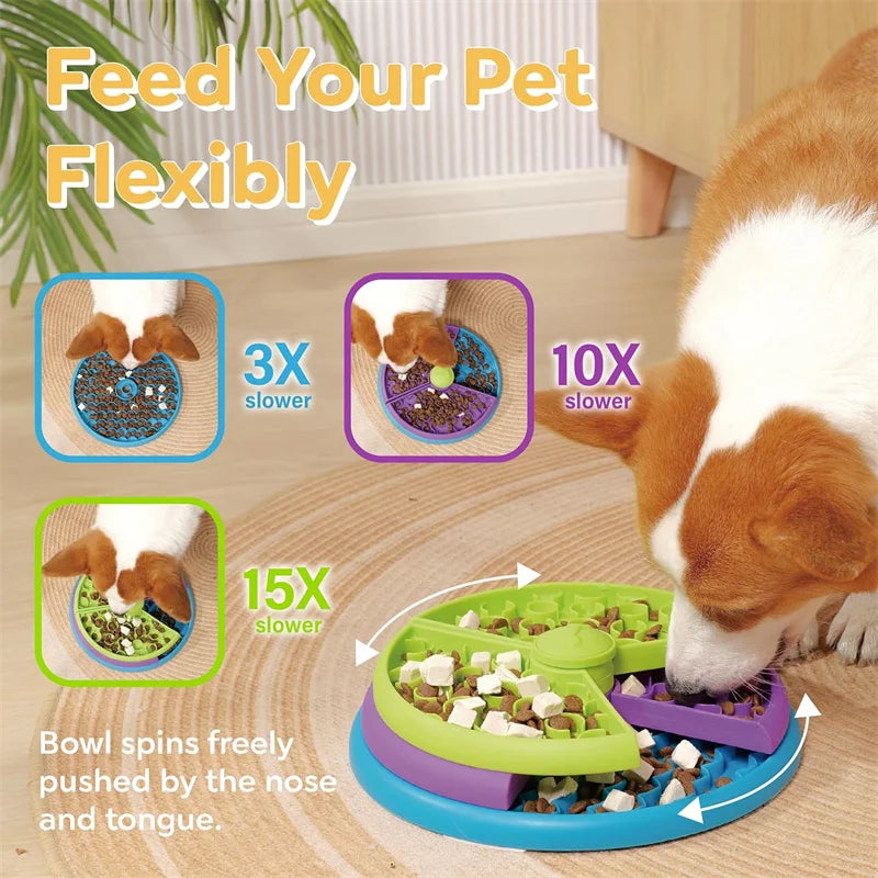Lickin’ Layers Slow Feeder Puzzle — 3-Layer Interactive Bowl (All Breeds)
