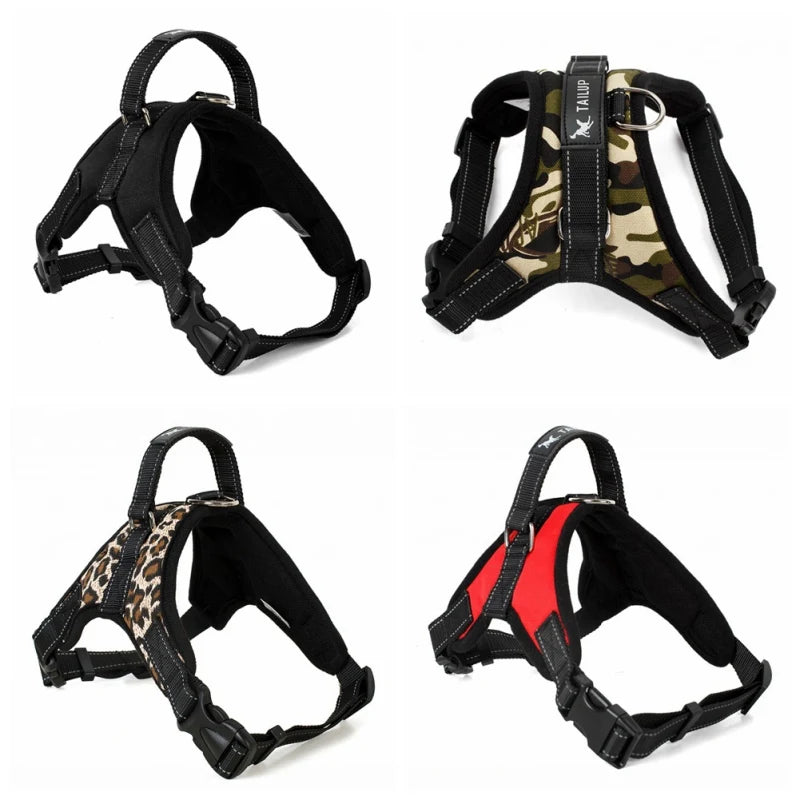 Tactical-Style Dog Harness — Oxford Cloth, Adjustable with Handle (S/M/L/XL)