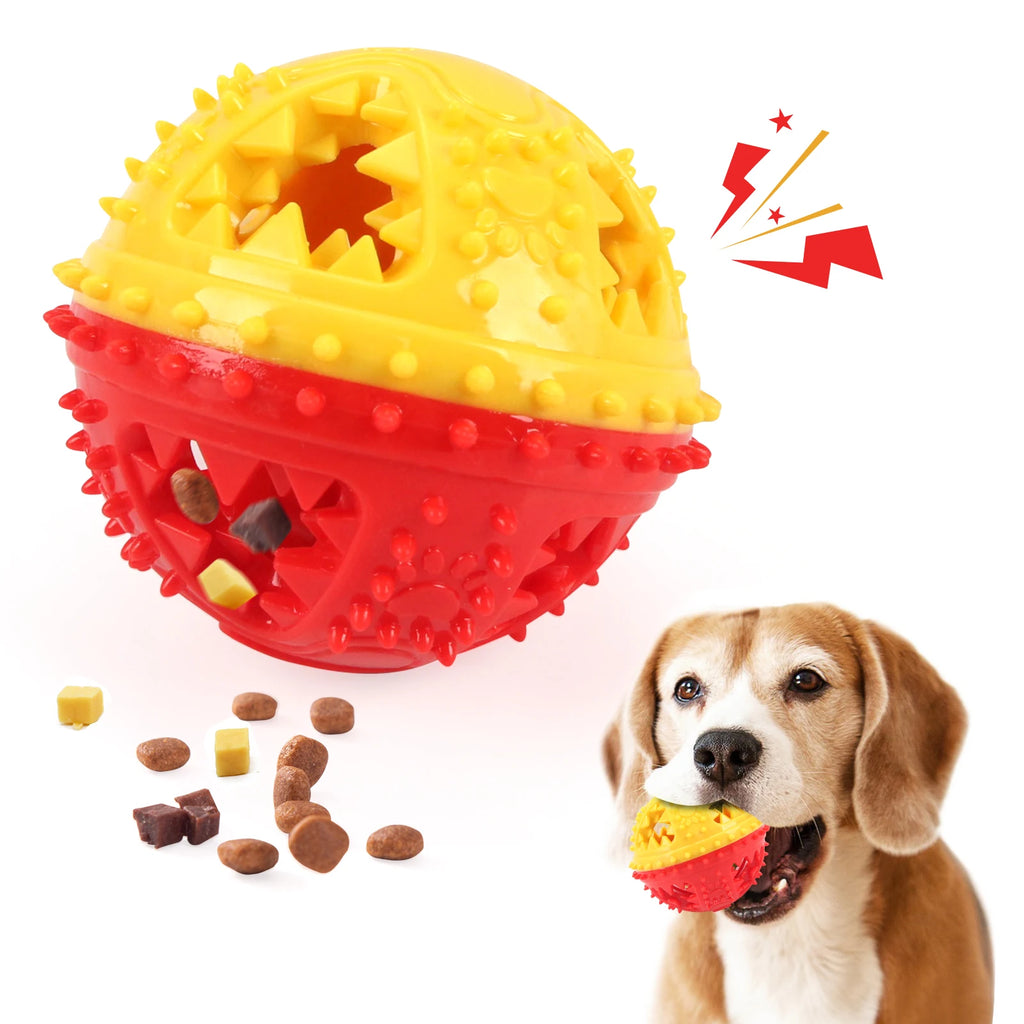COOLPLAY Treat-Dispensing Chew Ball — Dental Grooves, Bell Sound (Rubber, 8.4 cm)